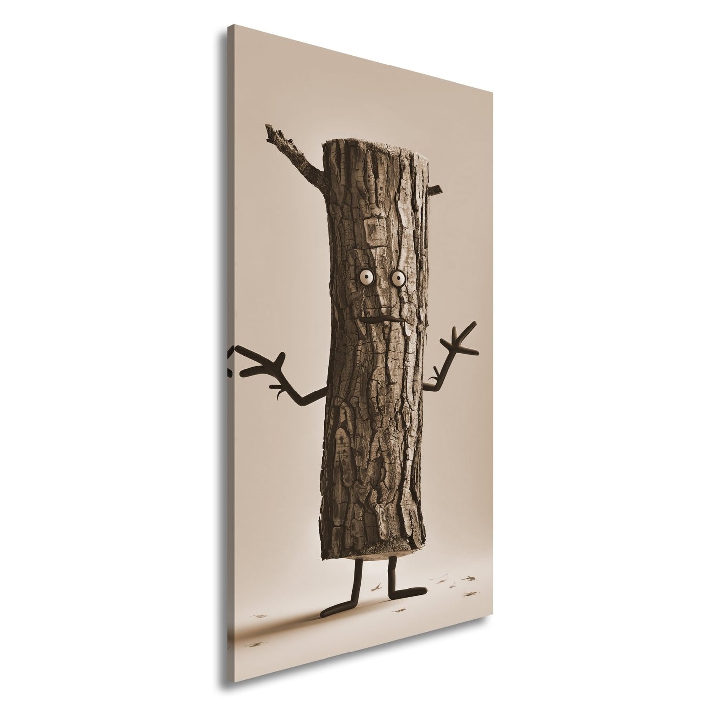 Leinwandbild Ein Baumstamm mit Charme – Natur trifft auf Humor. - deyoli