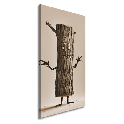 Leinwandbild Ein Baumstamm mit Charme – Natur trifft auf Humor. - deyoli