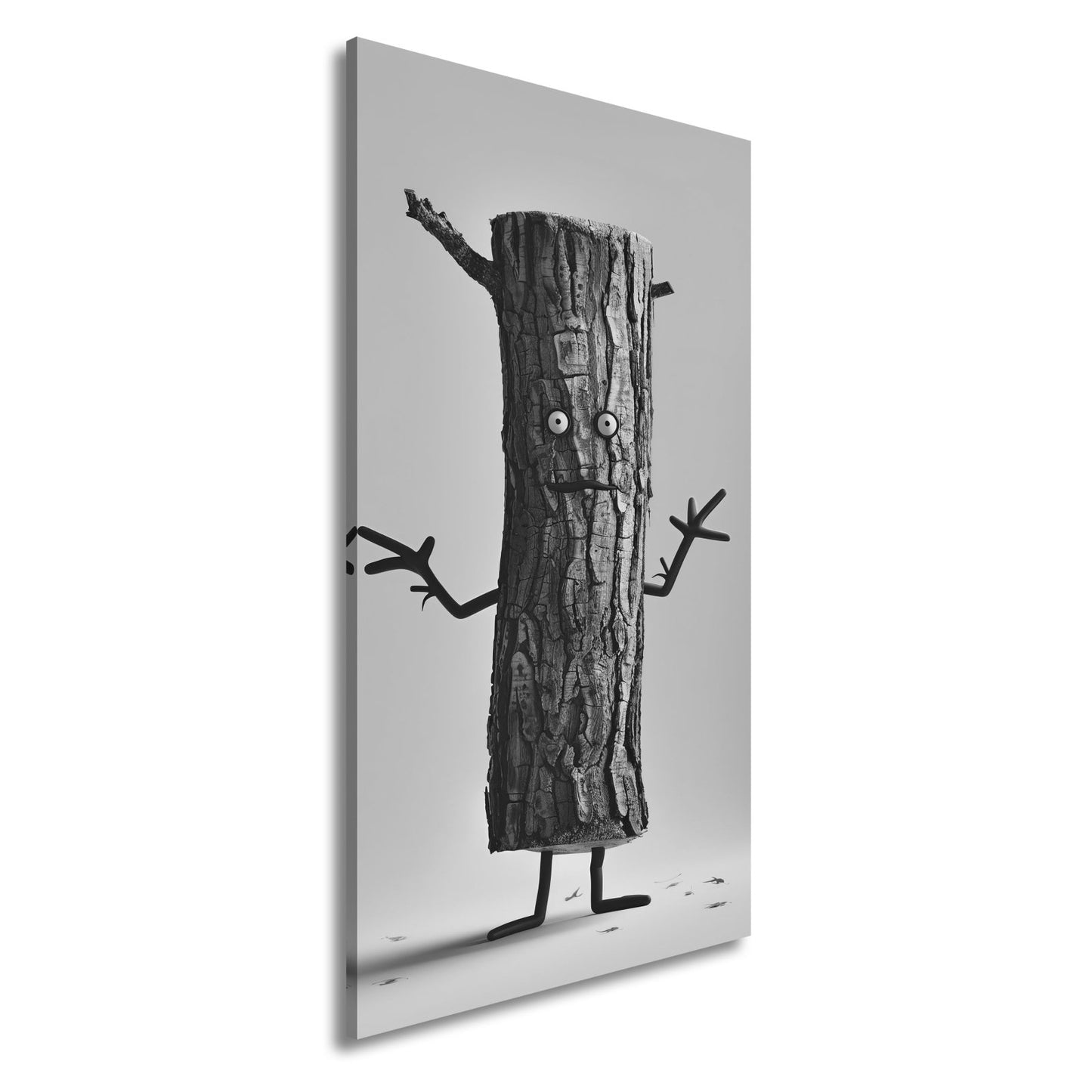 Leinwandbild Ein Baumstamm mit Charme – Natur trifft auf Humor. - deyoli