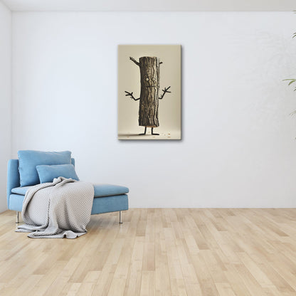 Leinwandbild Ein Baumstamm mit Charme – Natur trifft auf Humor. - deyoli