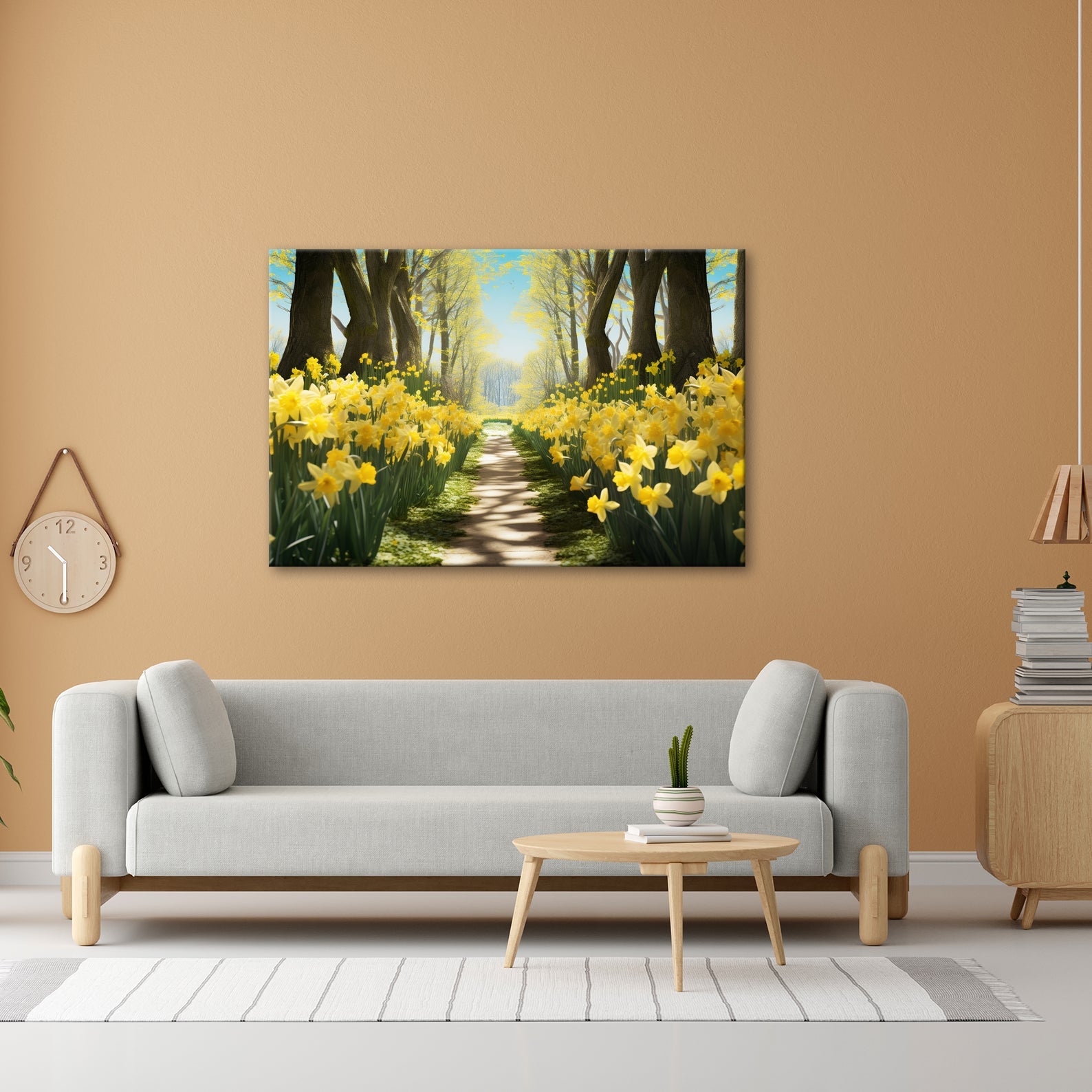 Leinwandbild Ein Blütenpfad ins Licht – Frühling tanzt im Wald. - deyoli