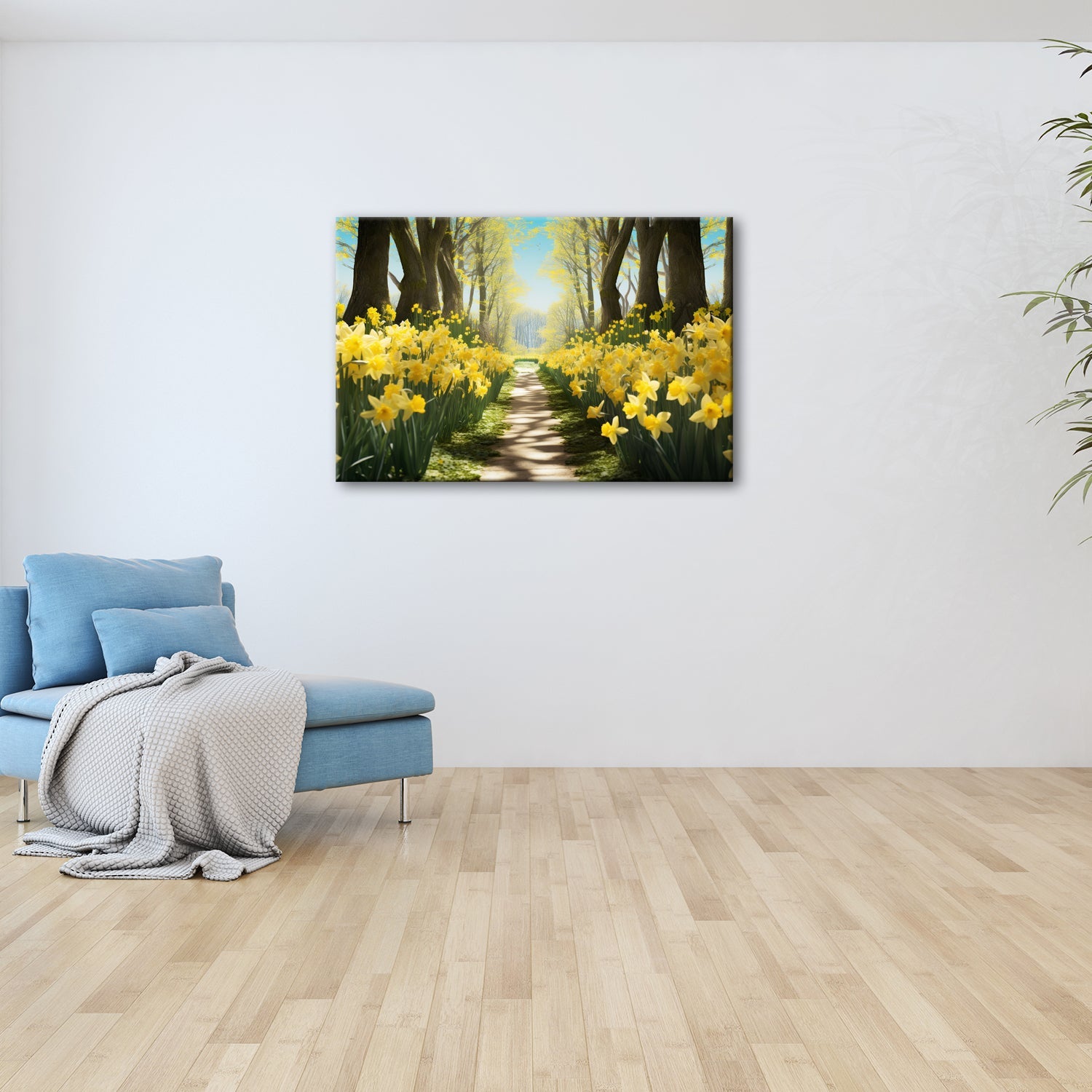 Leinwandbild Ein Blütenpfad ins Licht – Frühling tanzt im Wald. - deyoli