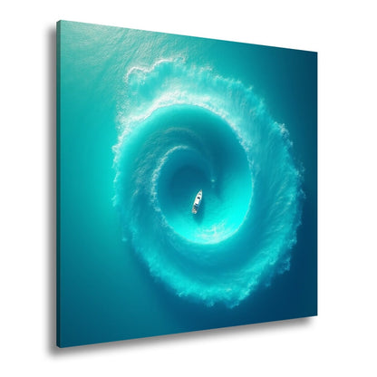 Leinwandbild Ein Boot im Wirbel der Tiefe – still in der Bewegung. - deyoli