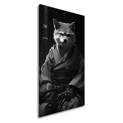 Leinwandbild Ein Fuchs in Kimono – würdevoll im dämmrigen Licht. - deyoli