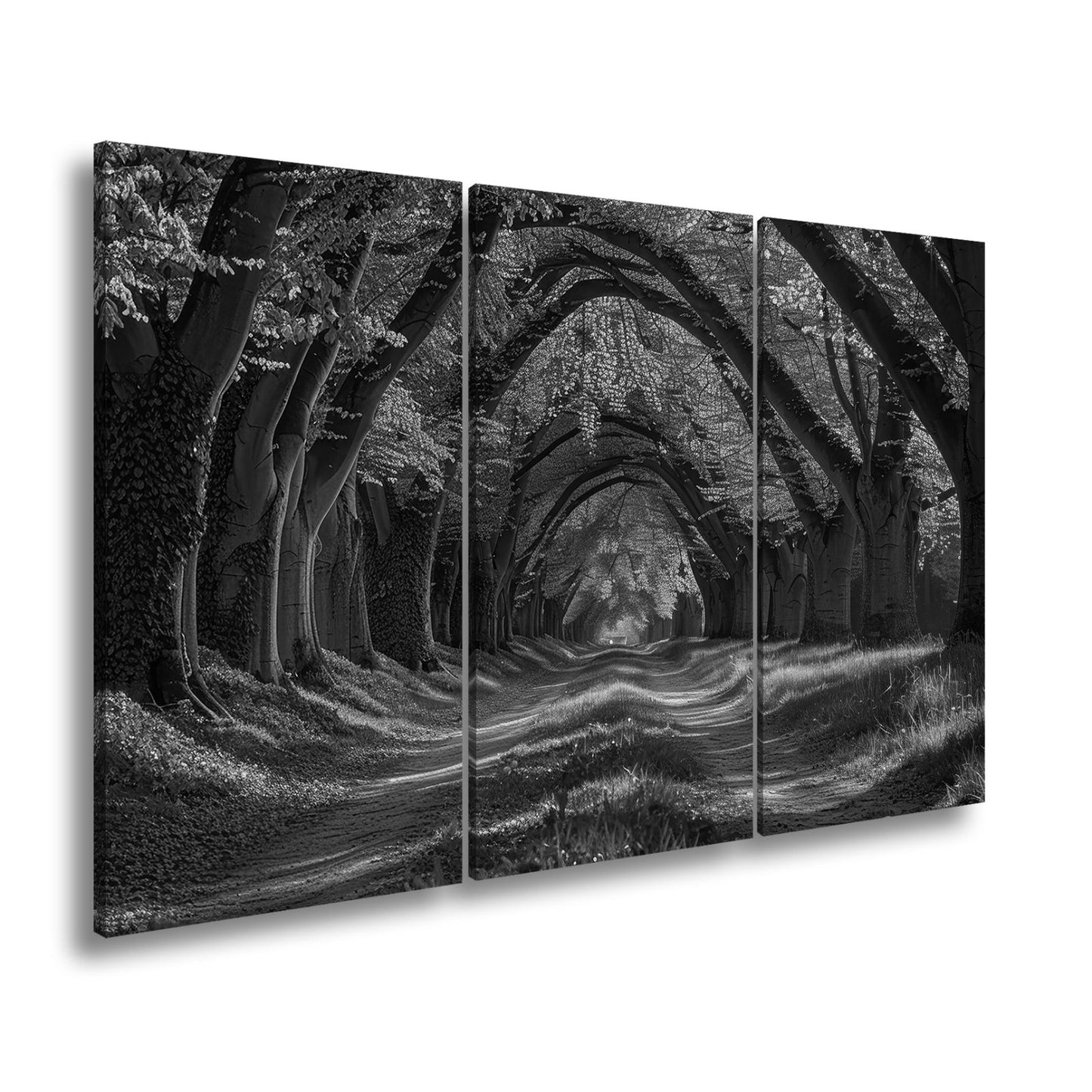 Leinwandbild Ein grüner Tunnel – Natur formt ein lebendiges Gewölbe. - deyoli