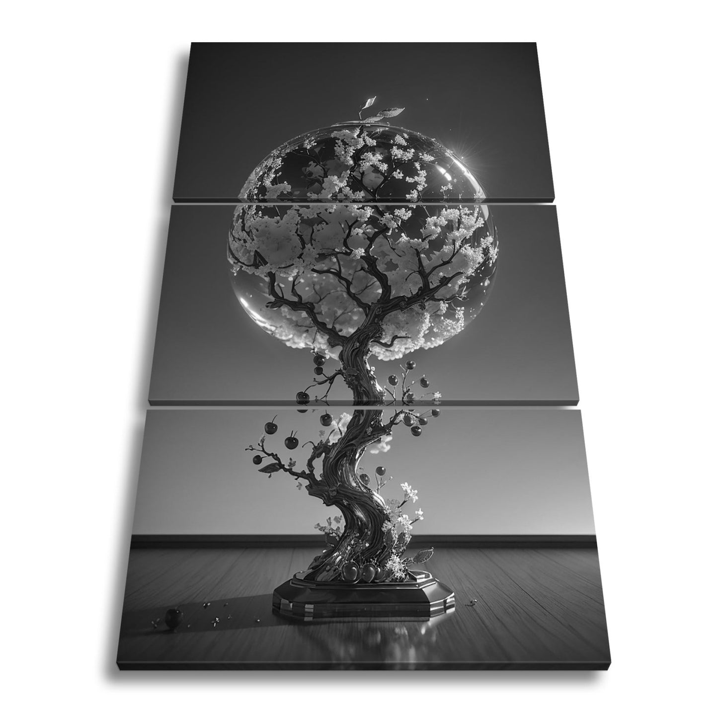 Leinwandbild Ein Kirschbaum gefangen in gläserner Poesie. - deyoli