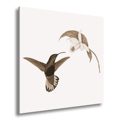Leinwandbild Ein Kolibri schwebt zum Blütenlicht – pure, lebendige Poesie - deyoli