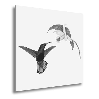 Leinwandbild Ein Kolibri schwebt zum Blütenlicht – pure, lebendige Poesie - deyoli