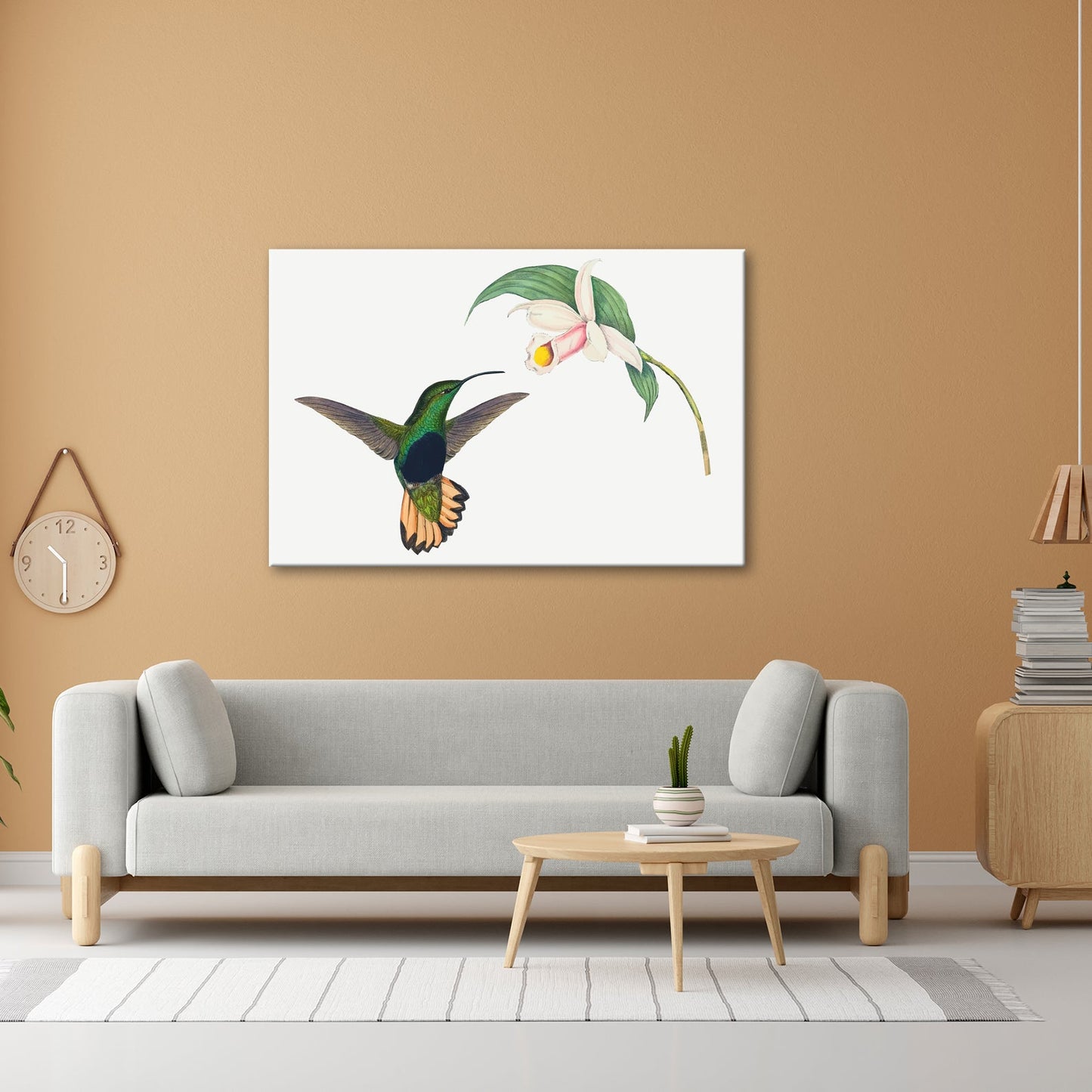 Leinwandbild Ein Kolibri schwebt zum Blütenlicht – pure, lebendige Poesie - deyoli