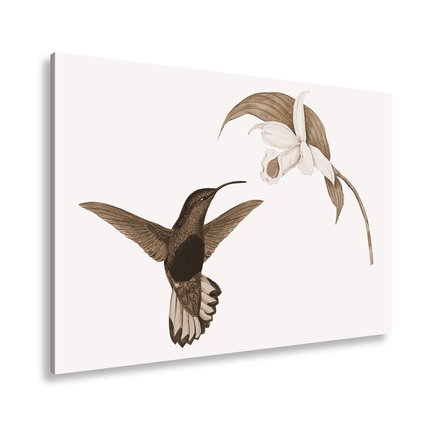 Leinwandbild Ein Kolibri schwebt zum Blütenlicht – pure, lebendige Poesie - deyoli