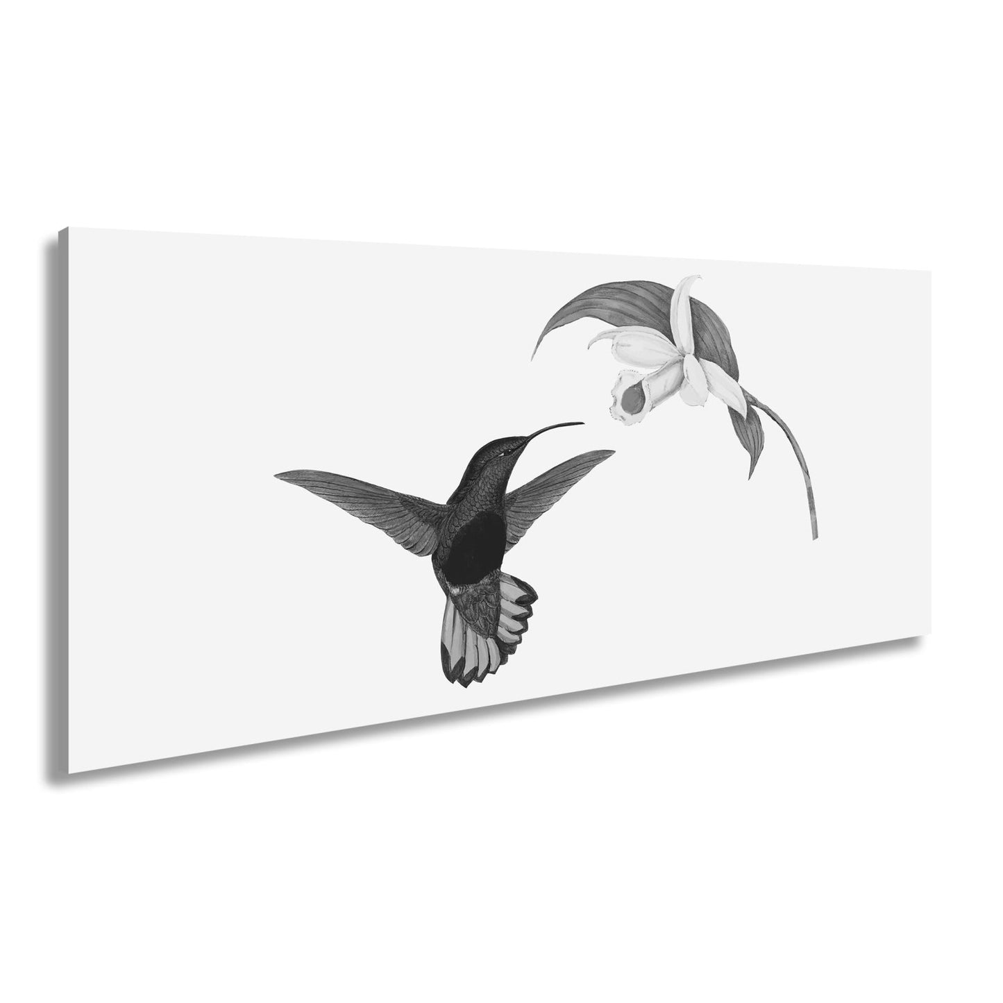 Leinwandbild Ein Kolibri schwebt zum Blütenlicht – pure, lebendige Poesie - deyoli