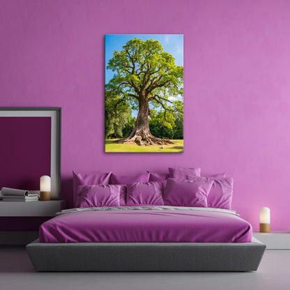 Leinwandbild Ein majestätischer Baum, fest verwurzelt im Licht. - deyoli