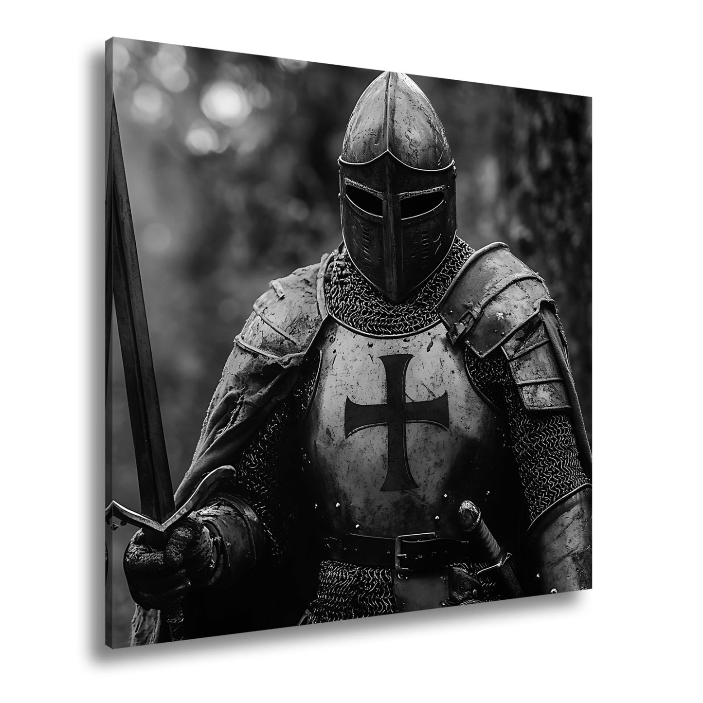 Leinwandbild Ein Ritter der Dunkelheit – gehüllt in Stahl und Schweigen. - deyoli