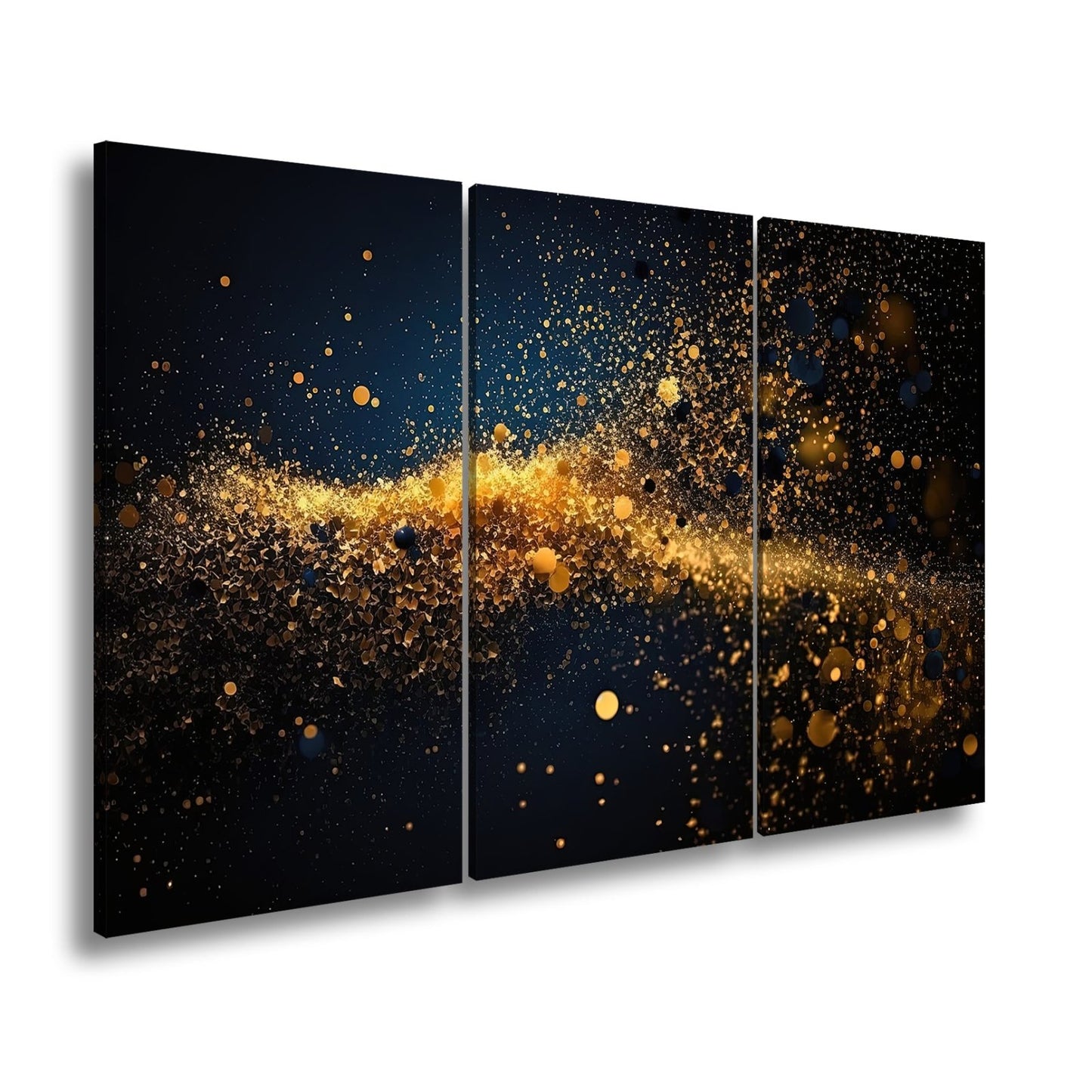 Leinwandbild Ein Tanz aus Licht und Glanz im dunklen Kosmos. - deyoli