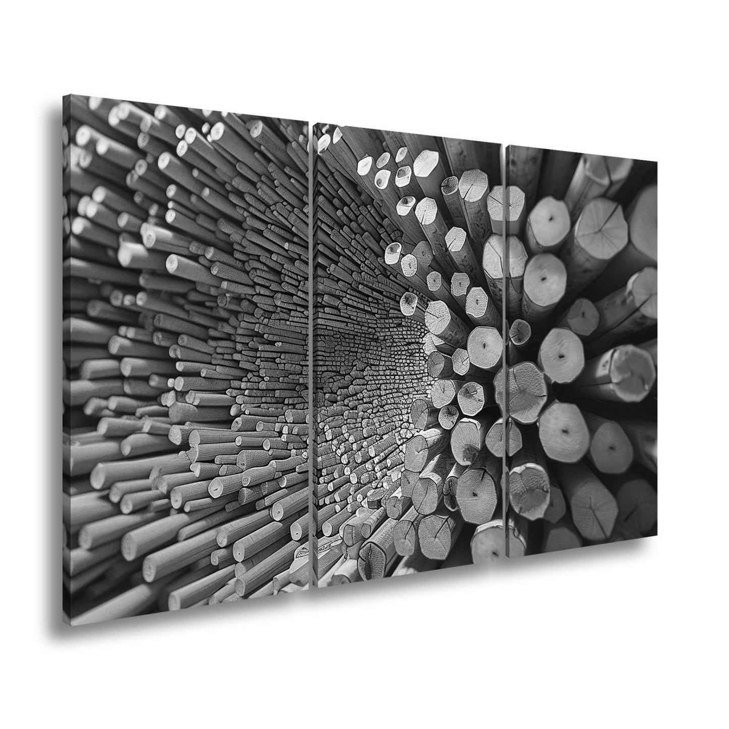 Leinwandbild Ein Wirbel aus Holz – chaotisch, doch voller Ordnung. - deyoli