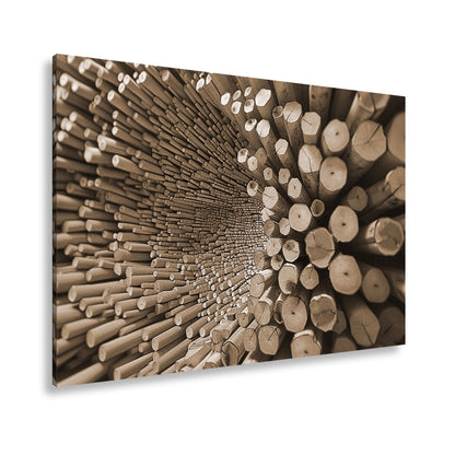 Leinwandbild Ein Wirbel aus Holz – chaotisch, doch voller Ordnung. - deyoli