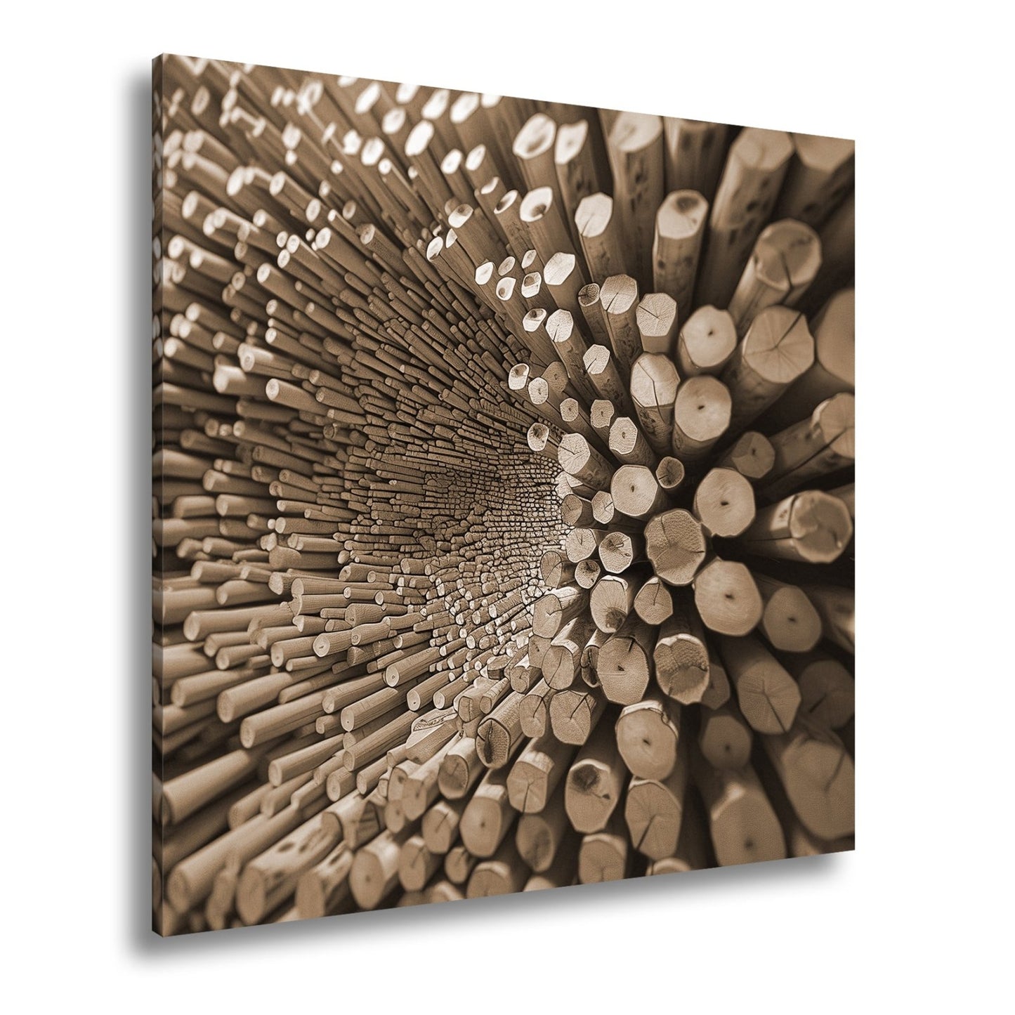 Leinwandbild Ein Wirbel aus Holz – chaotisch, doch voller Ordnung. - deyoli