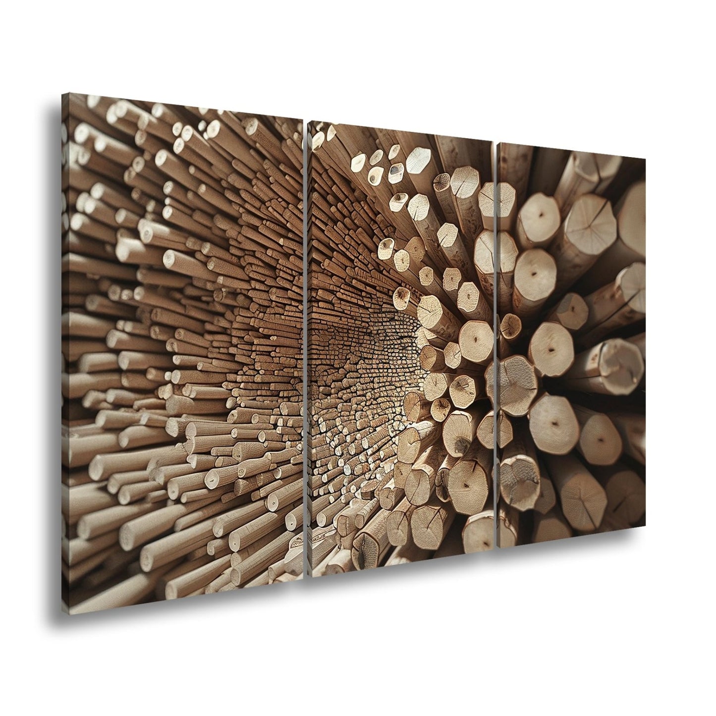 Leinwandbild Ein Wirbel aus Holz – chaotisch, doch voller Ordnung. - deyoli