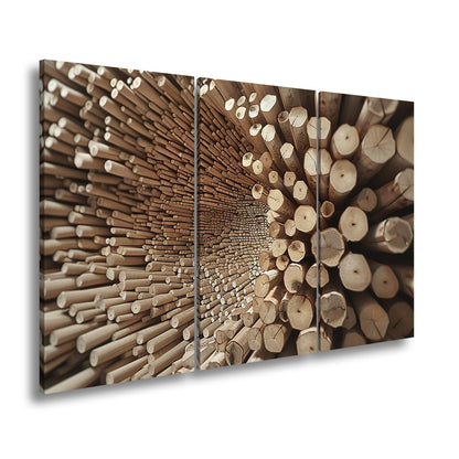 Leinwandbild Ein Wirbel aus Holz – chaotisch, doch voller Ordnung. - deyoli