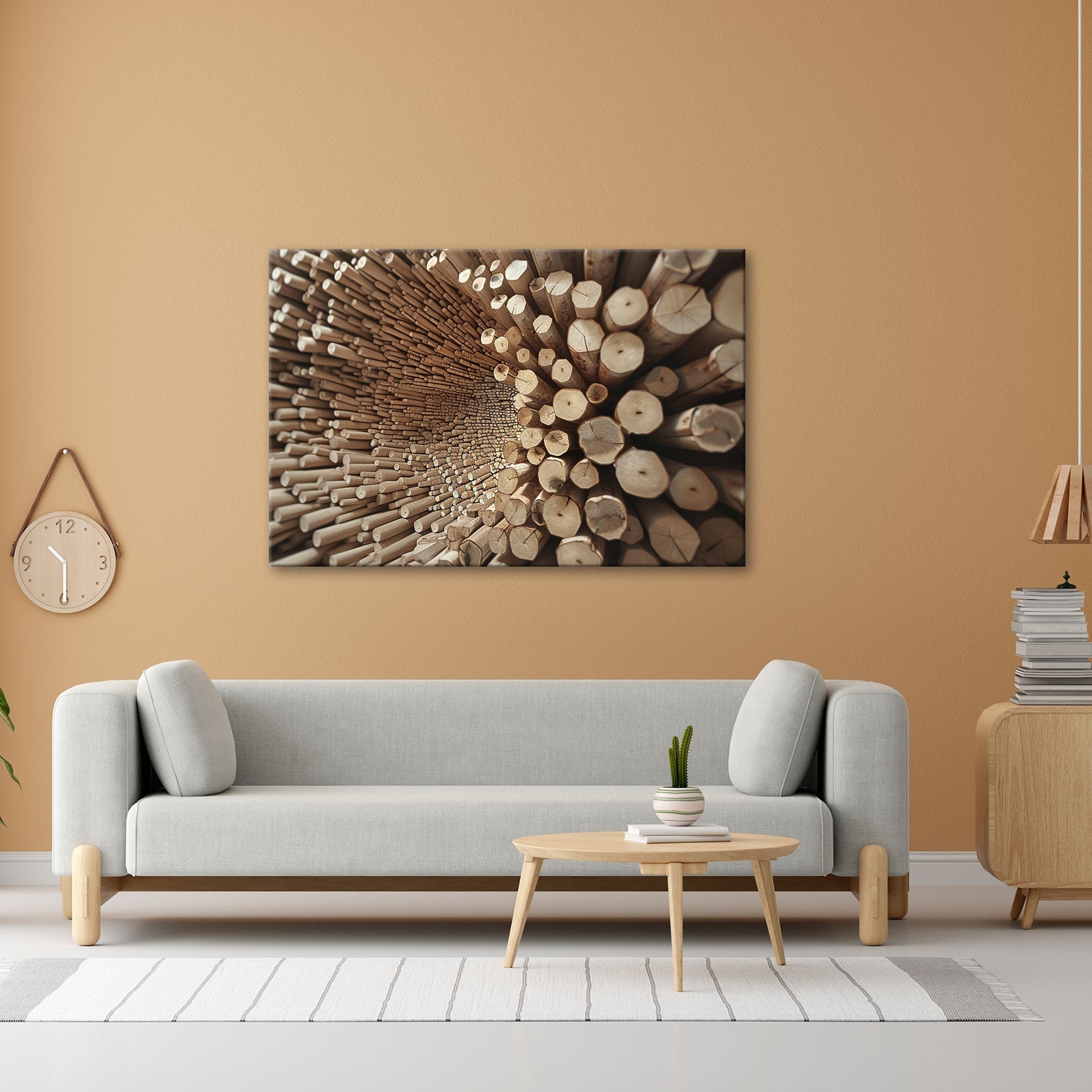 Leinwandbild Ein Wirbel aus Holz – chaotisch, doch voller Ordnung. - deyoli
