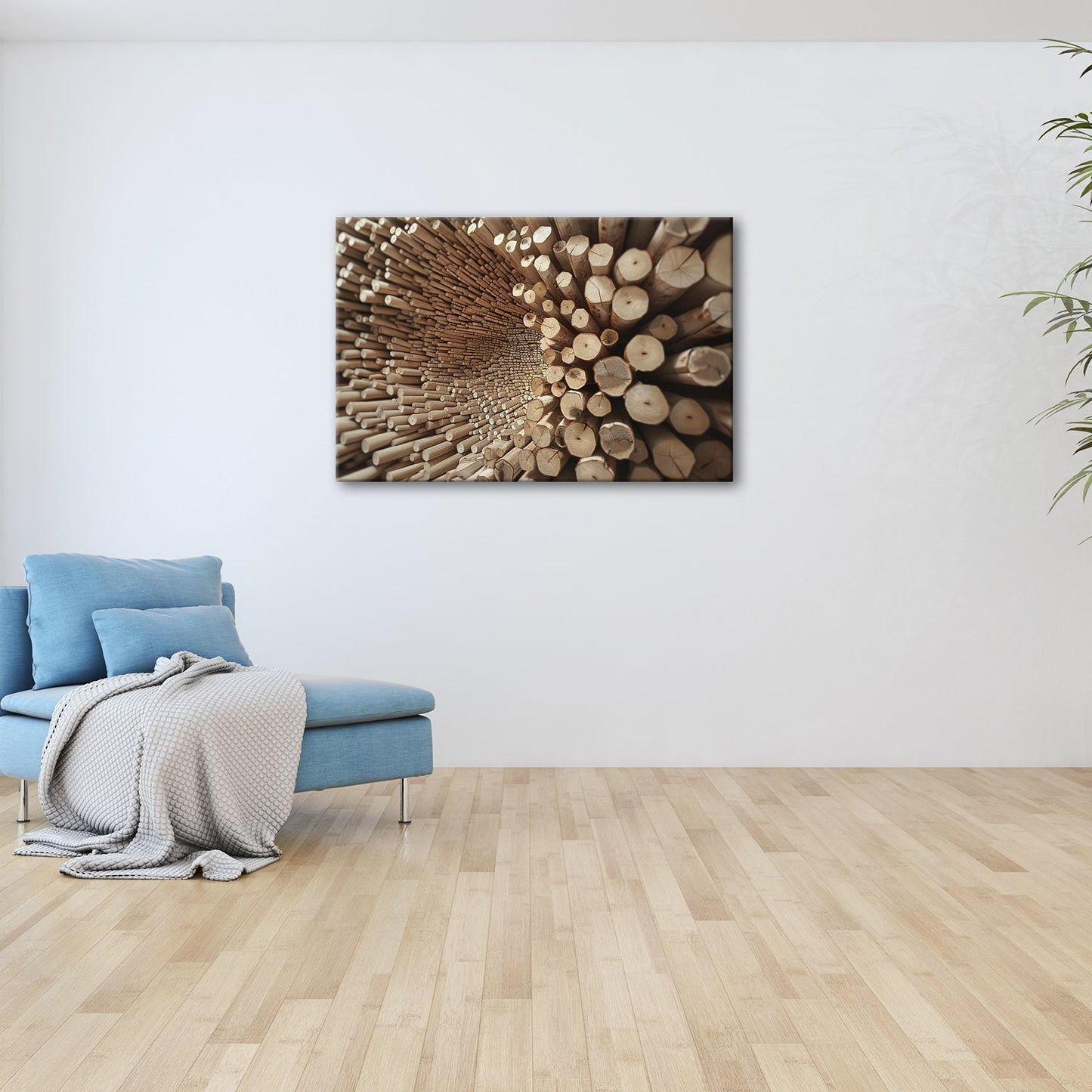 Leinwandbild Ein Wirbel aus Holz – chaotisch, doch voller Ordnung. - deyoli