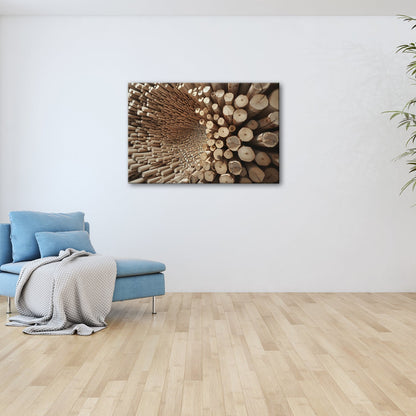 Leinwandbild Ein Wirbel aus Holz – chaotisch, doch voller Ordnung. - deyoli
