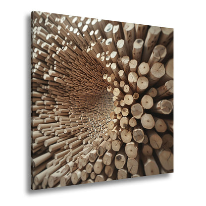 Leinwandbild Ein Wirbel aus Holz – chaotisch, doch voller Ordnung. - deyoli