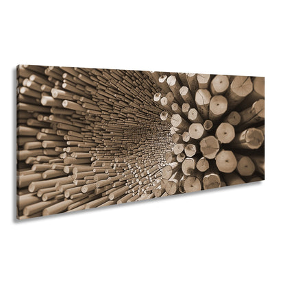 Leinwandbild Ein Wirbel aus Holz – chaotisch, doch voller Ordnung. - deyoli