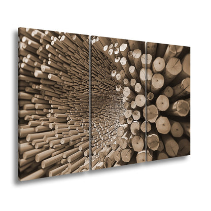 Leinwandbild Ein Wirbel aus Holz – chaotisch, doch voller Ordnung. - deyoli