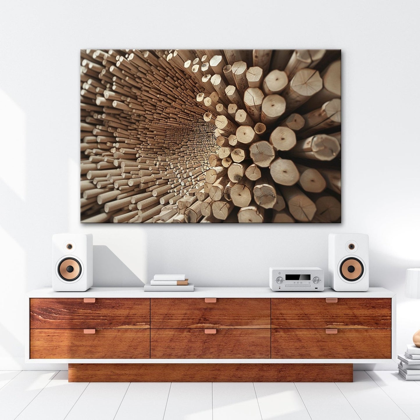 Leinwandbild Ein Wirbel aus Holz – chaotisch, doch voller Ordnung. - deyoli
