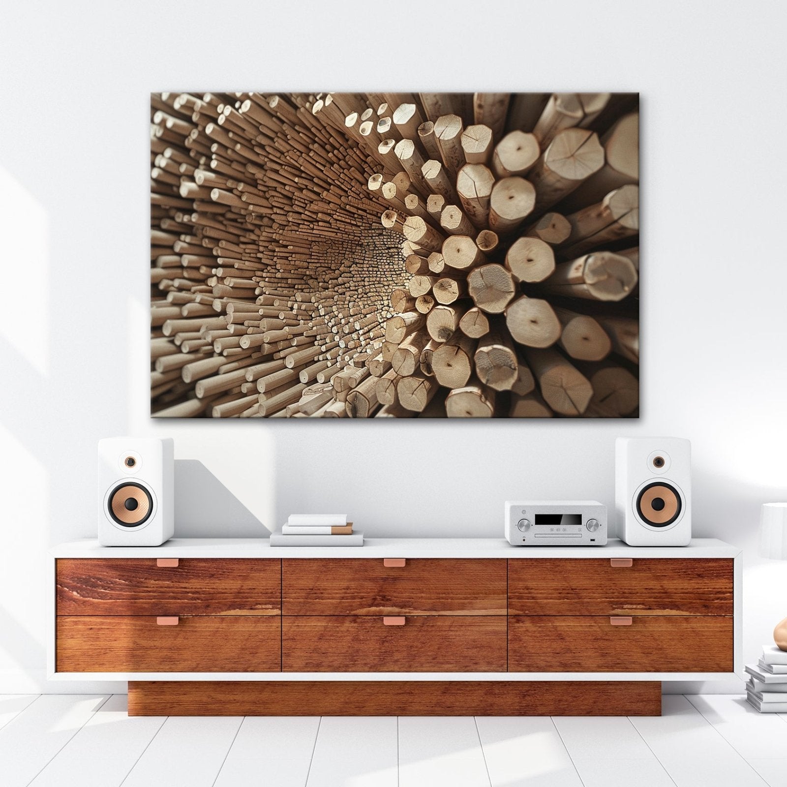 Leinwandbild Ein Wirbel aus Holz – chaotisch, doch voller Ordnung. - deyoli
