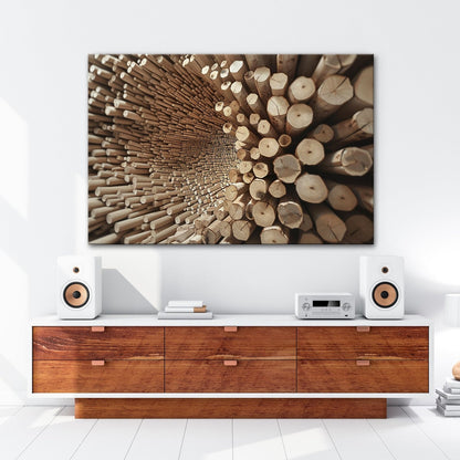 Leinwandbild Ein Wirbel aus Holz – chaotisch, doch voller Ordnung. - deyoli