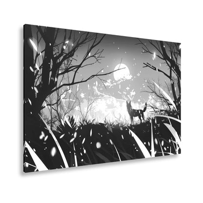 Leinwandbild Ein Wolf erhebt sich vor einem leuchtenden Traumhimmel. - deyoli