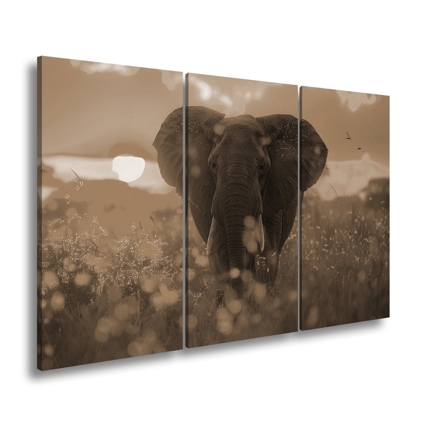 Leinwandbild Elefant im Glanz der Savanne – majestätisch und nah. - deyoli