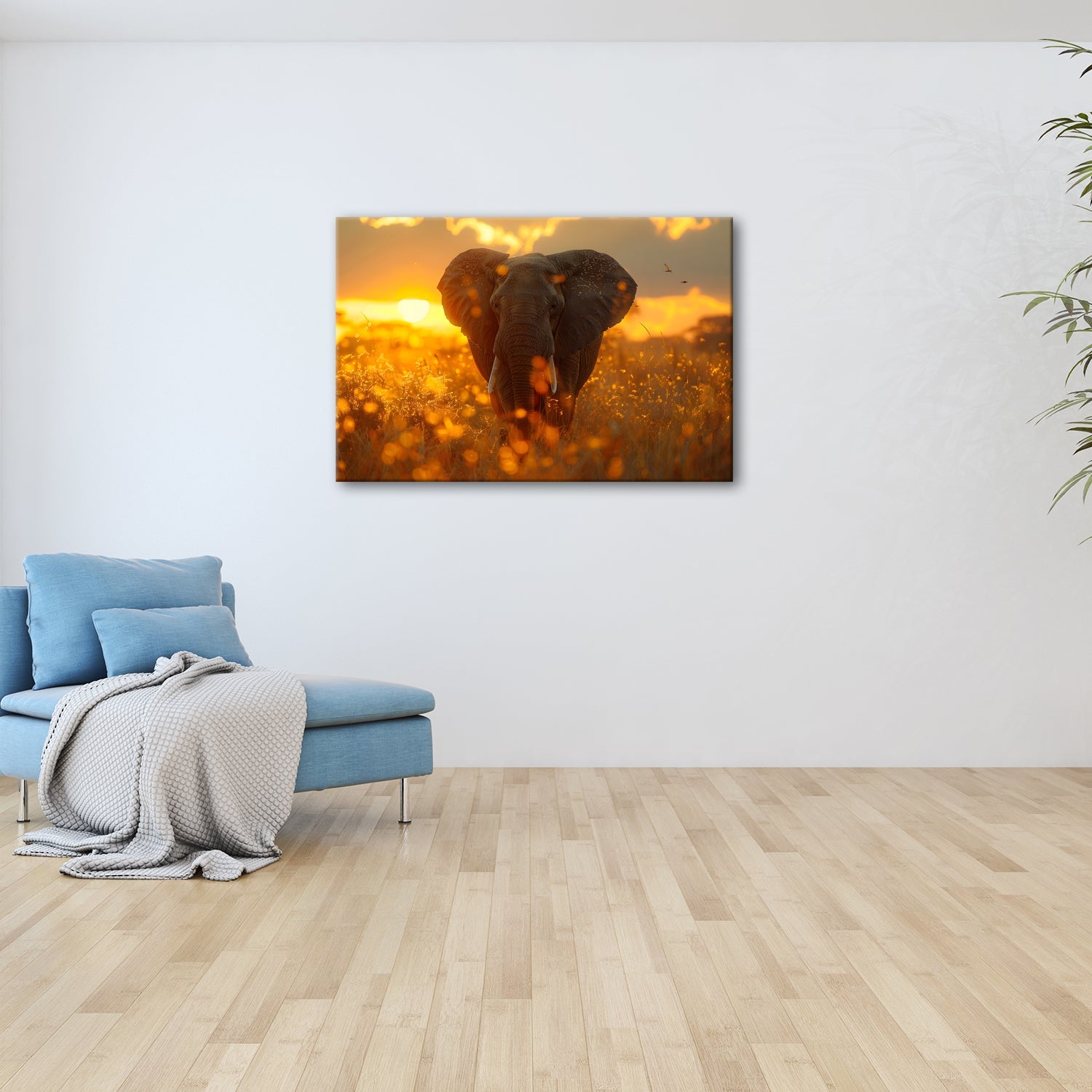 Leinwandbild Elefant im Glanz der Savanne – majestätisch und nah. - deyoli
