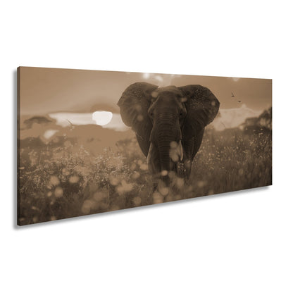 Leinwandbild Elefant im Glanz der Savanne – majestätisch und nah. - deyoli