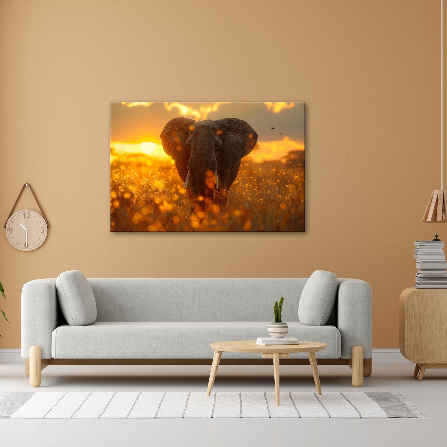 Leinwandbild Elefant im Glanz der Savanne – majestätisch und nah. - deyoli