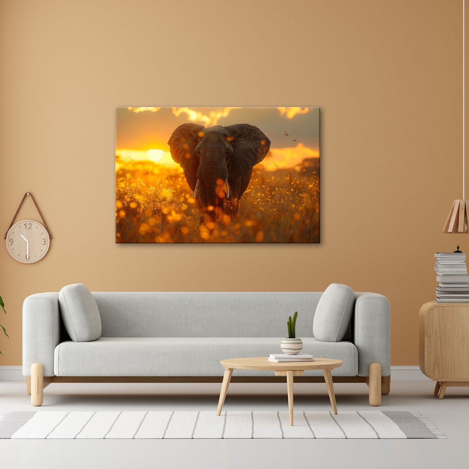 Leinwandbild Elefant im Glanz der Savanne – majestätisch und nah. - deyoli
