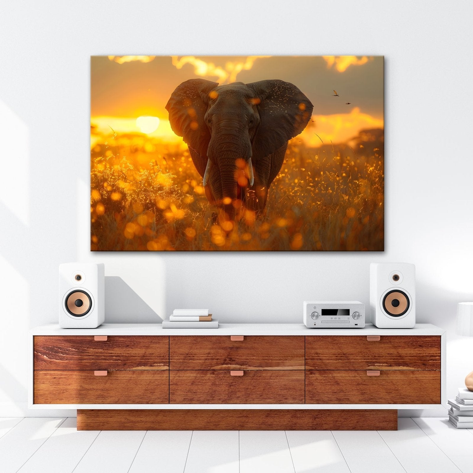 Leinwandbild Elefant im Glanz der Savanne – majestätisch und nah. - deyoli