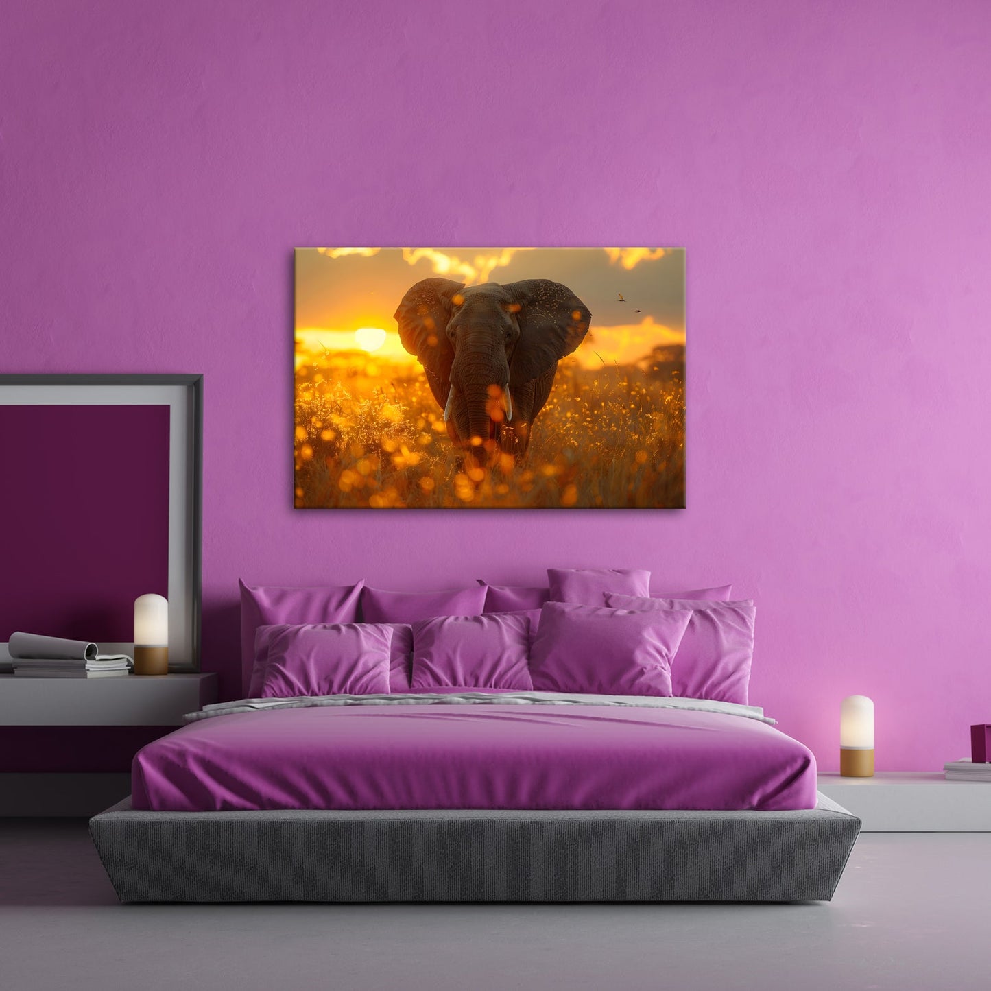 Leinwandbild Elefant im Glanz der Savanne – majestätisch und nah. - deyoli