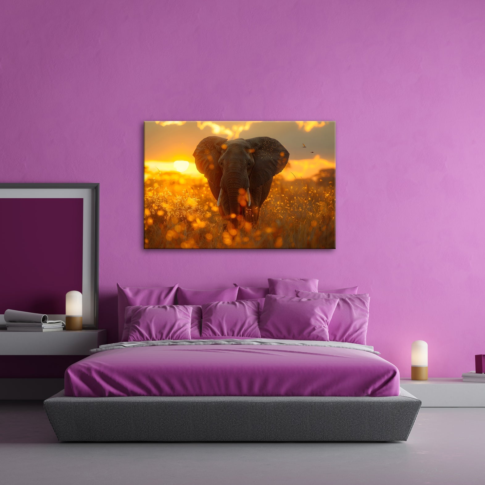 Leinwandbild Elefant im Glanz der Savanne – majestätisch und nah. - deyoli
