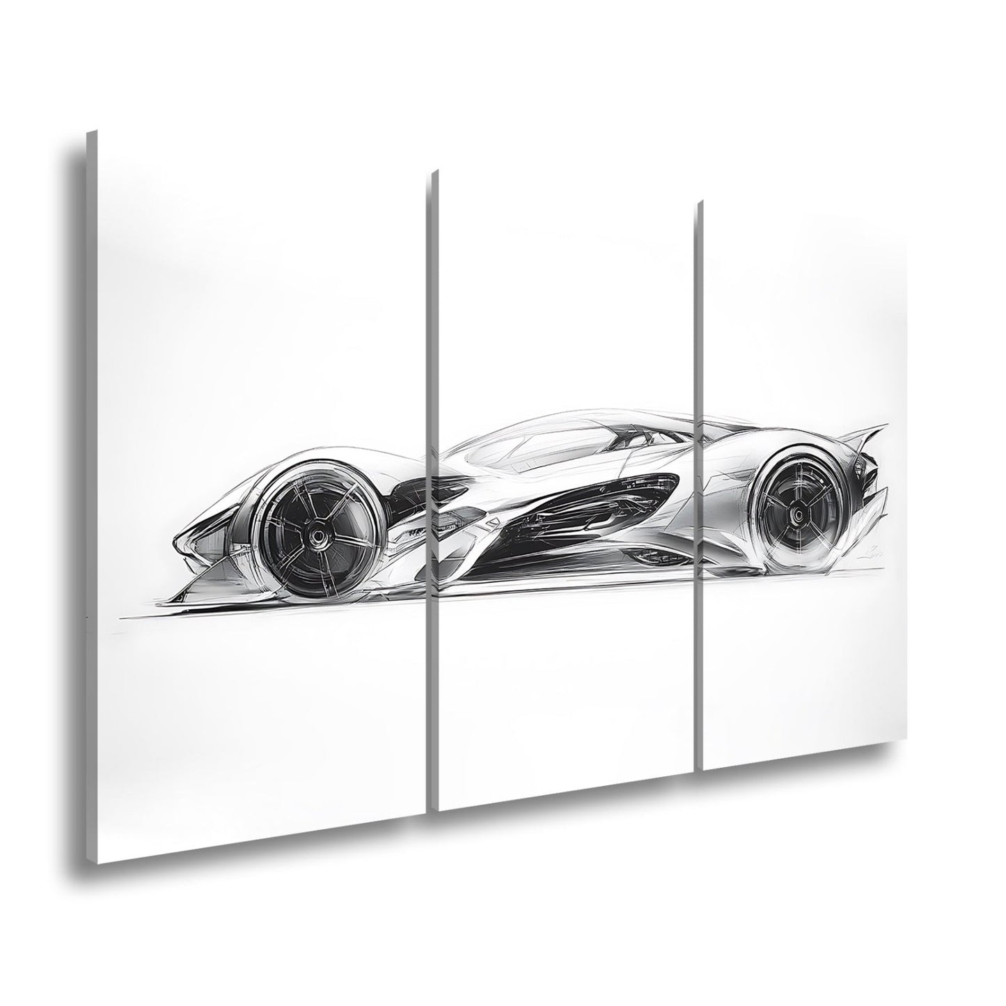Leinwandbild Elegante Konzeptzeichnung eines weißen Hypercars - deyoli
