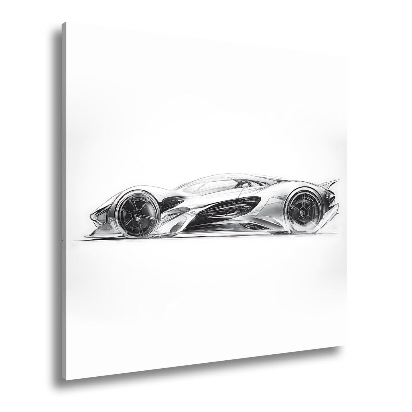 Leinwandbild Elegante Konzeptzeichnung eines weißen Hypercars - deyoli