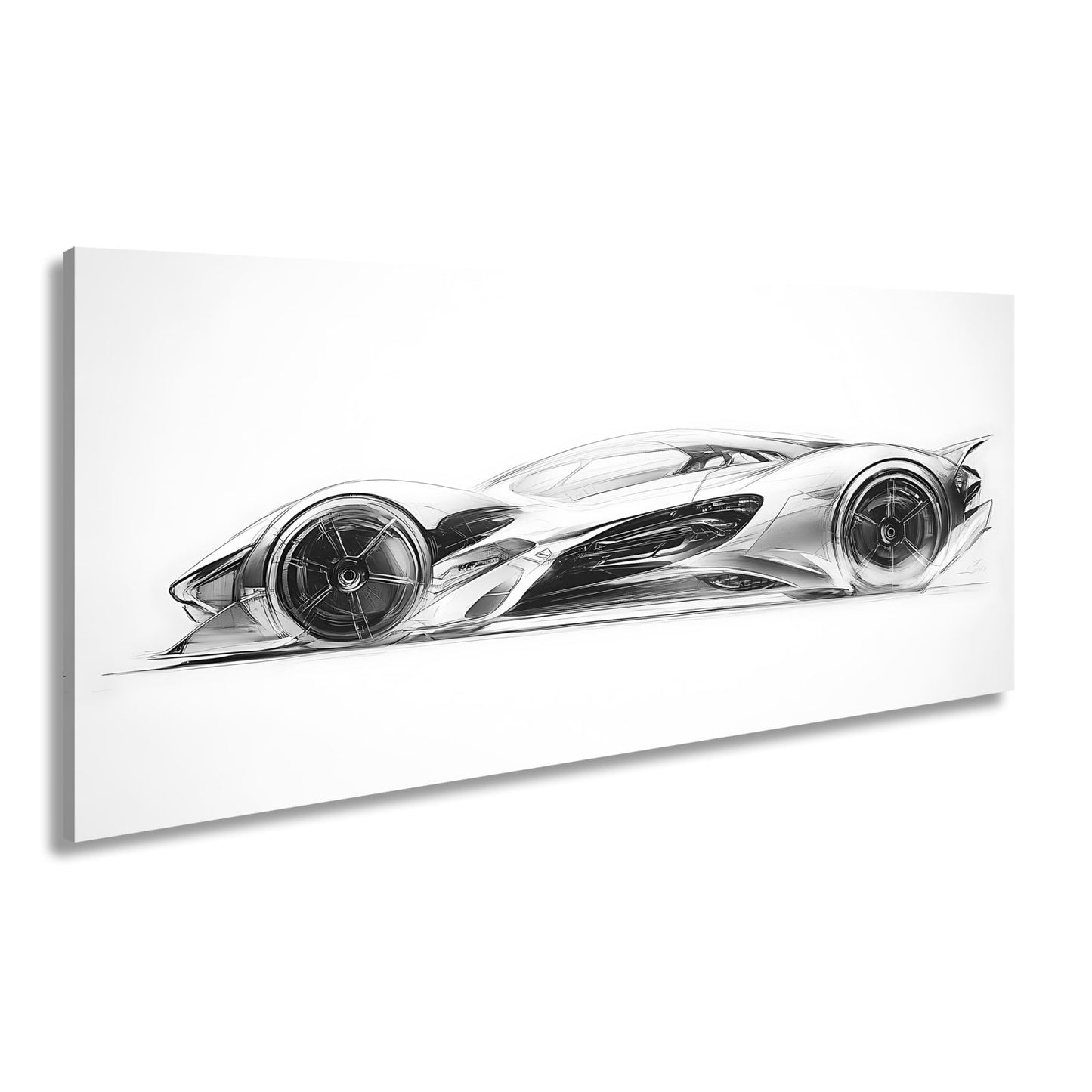 Leinwandbild Elegante Konzeptzeichnung eines weißen Hypercars - deyoli