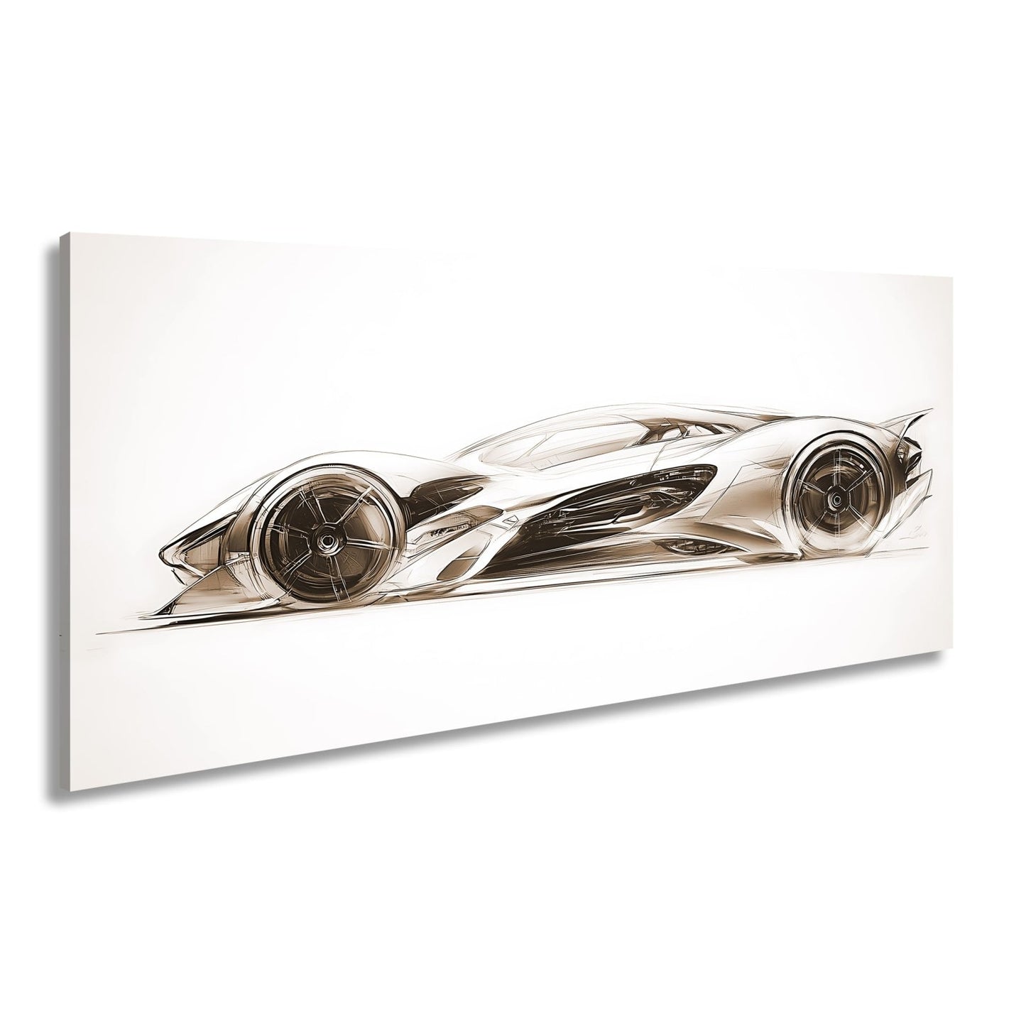 Leinwandbild Elegante Konzeptzeichnung eines weißen Hypercars - deyoli