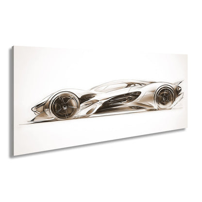 Leinwandbild Elegante Konzeptzeichnung eines weißen Hypercars - deyoli