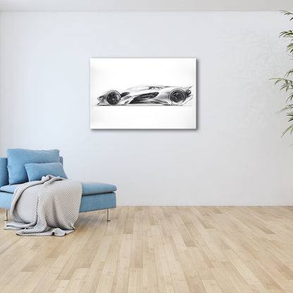 Leinwandbild Elegante Konzeptzeichnung eines weißen Hypercars - deyoli