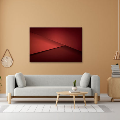 Leinwandbild Elegante rote Flächen in minimalistischer, moderner Geometrie - deyoli