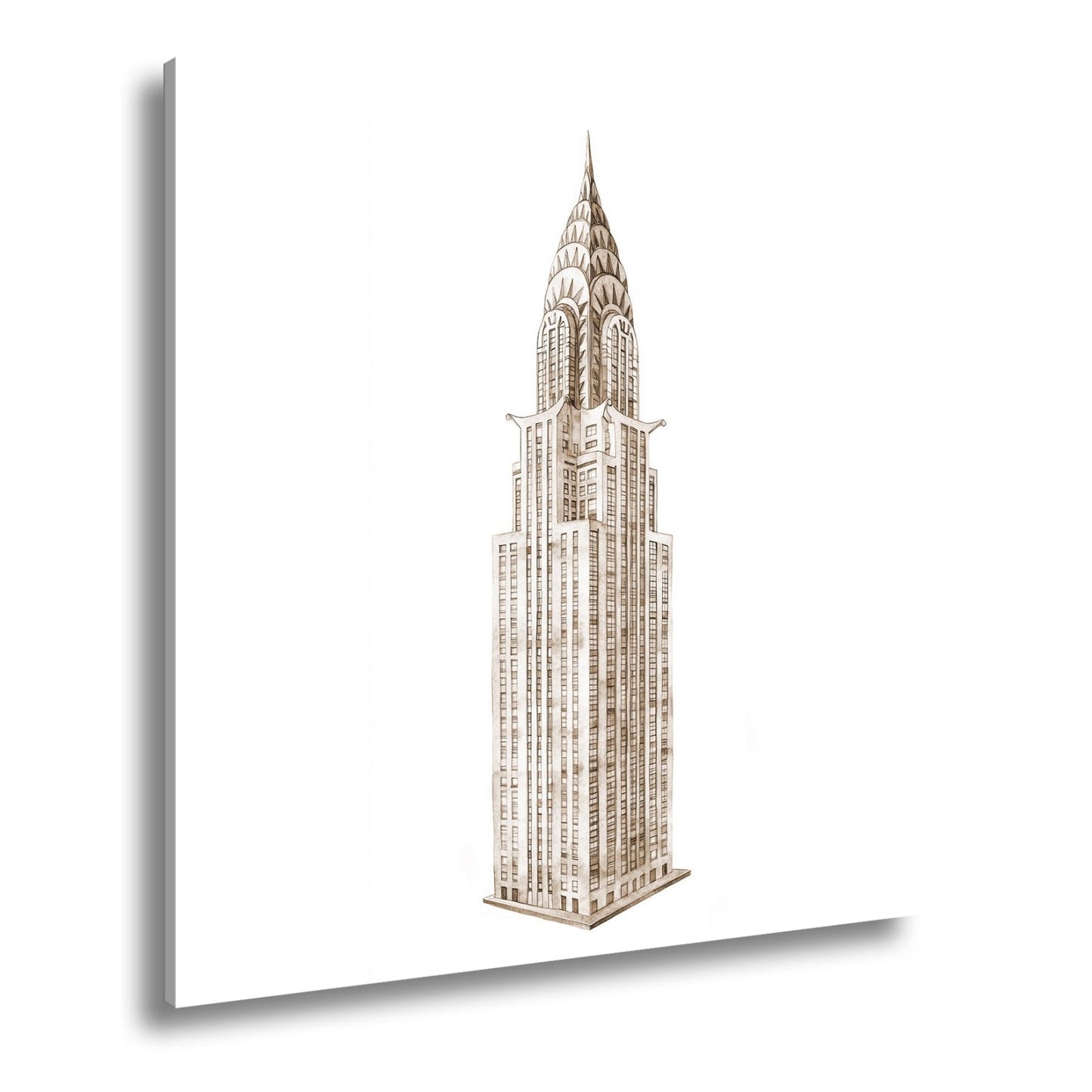 Leinwandbild Eleganter Art - déco - Turm in filigraner Aquarellzeichnung - deyoli