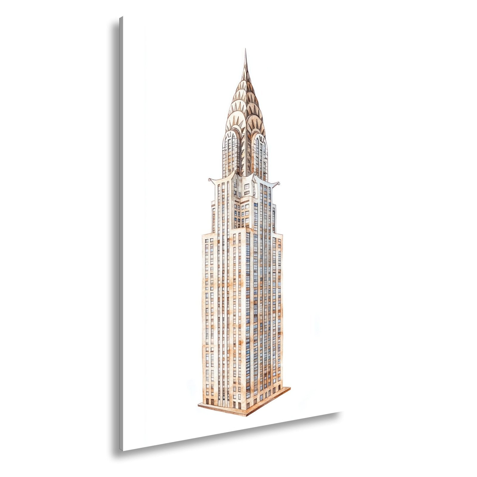 Leinwandbild Eleganter Art - déco - Turm in filigraner Aquarellzeichnung - deyoli